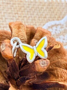 James Avery Enamel Mini Yellow Butterfly Charm Sterling Silver